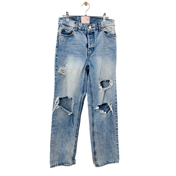 Revice Size 27 Blue Ripped Straight Leg Jeans - Picture 1 of 5